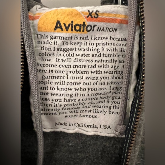Aviator Nation Rainbow Bolt Zip sweatshirt XS - Picture 4 of 5
